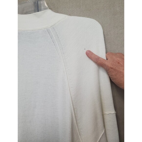 Sweaty Betty Off-White Cashmere Blend Longline Open Front Cardigan Size Medium - Picture 9 of 9